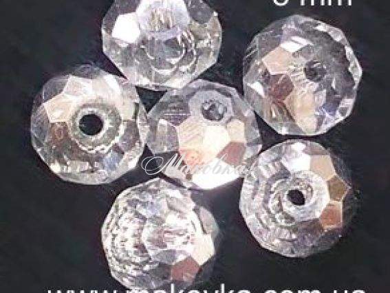 Хрусталь, 8 мм белая (серебро) Хрусталь, 8 мм белая (серебро)